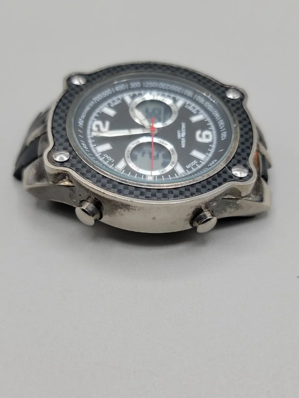 Tachymeter Water Resistant Mens Quartz Watch MDC74565W 47mm Needs A Band